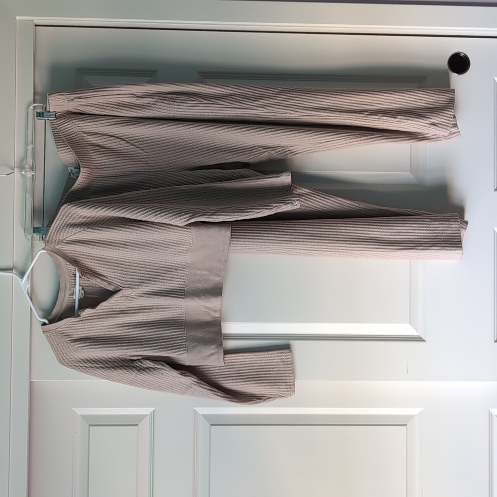UpWest Ribbed Pajama Set in Taupe